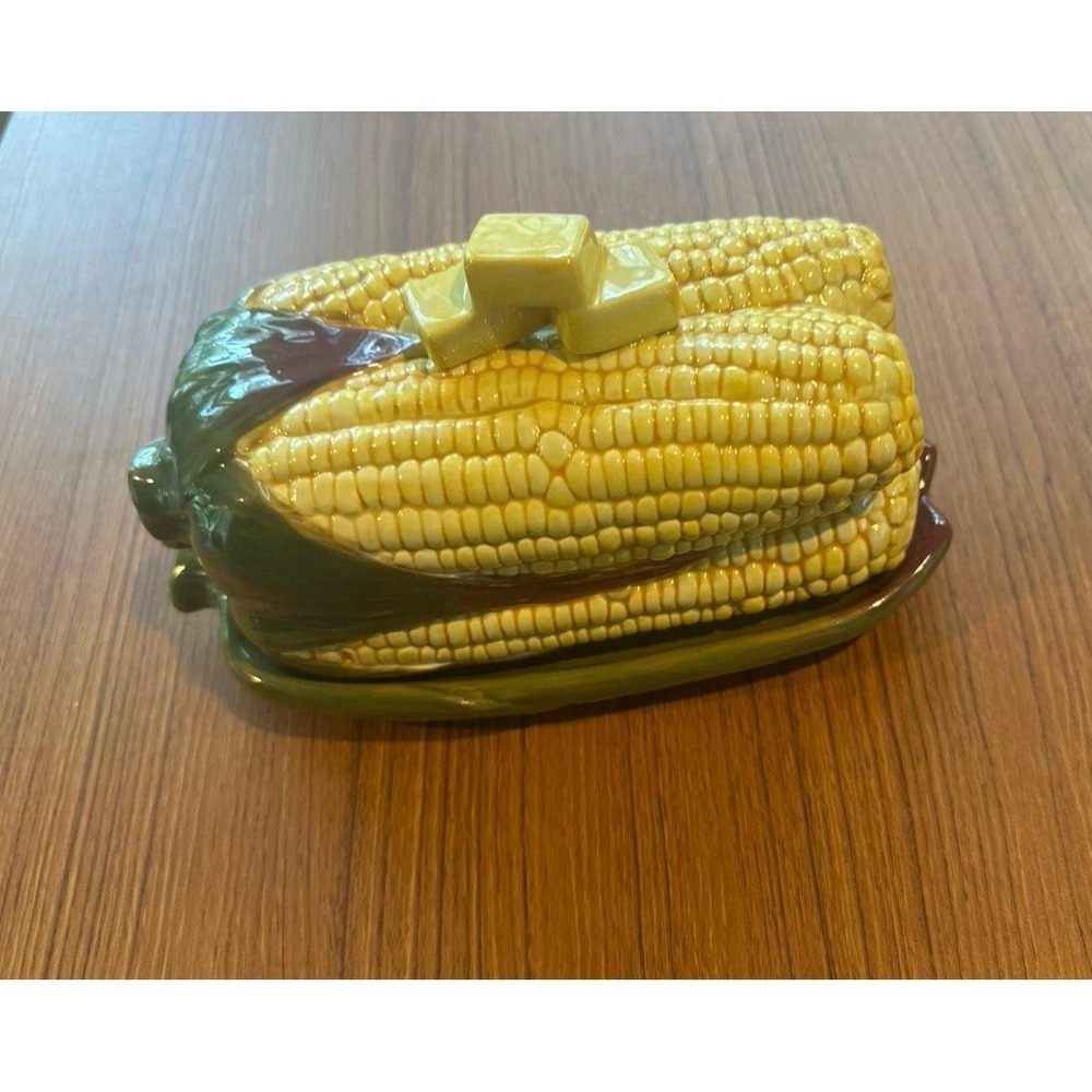 Dept 56 Corn On Cob Pottery Butter Holder Dish W/ Lid New